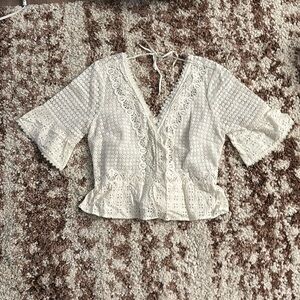 Eyelet White Blouse